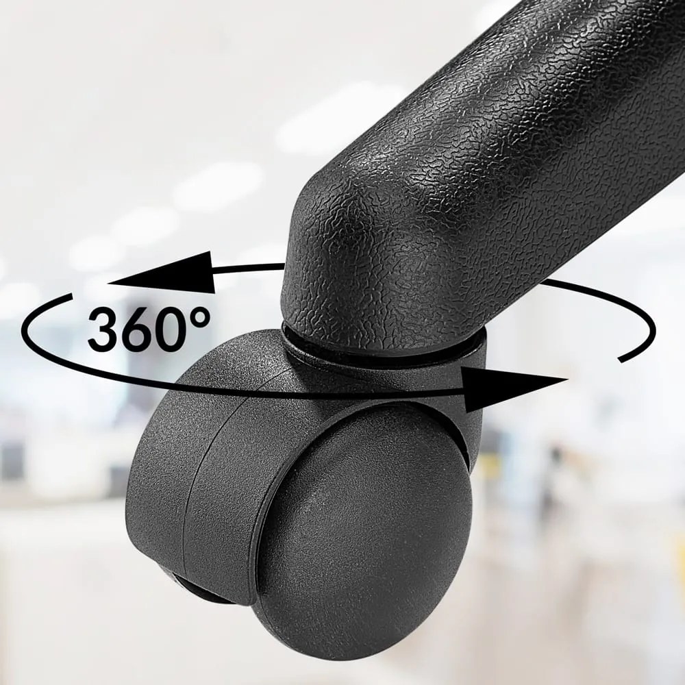 BONI görgős puff, Ø35cm, fekete Casaria