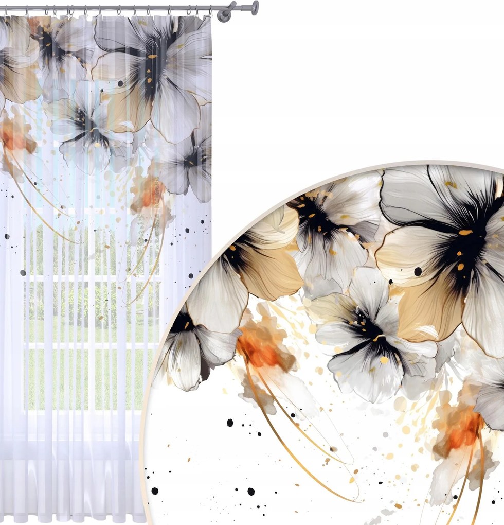 Függöny Kész 140x250 Fátyol Festett Béka Mintás 202