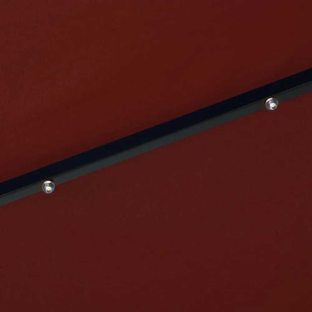 terrakotta kültéri napernyő LED-fényekkel és acélrúddal 300 cm