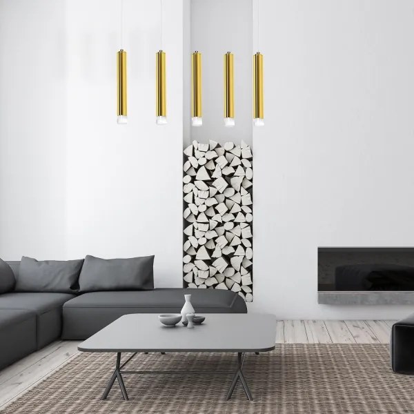 LED Csillár zsinóron GOLDIE 5xLED/15W/230V arany