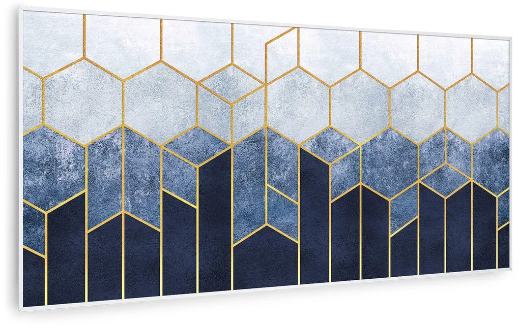 Klarstein Wonderwall Air Art Smart, infravörös hősugárzó, 120 x 60 cm, 700 W, kék csík