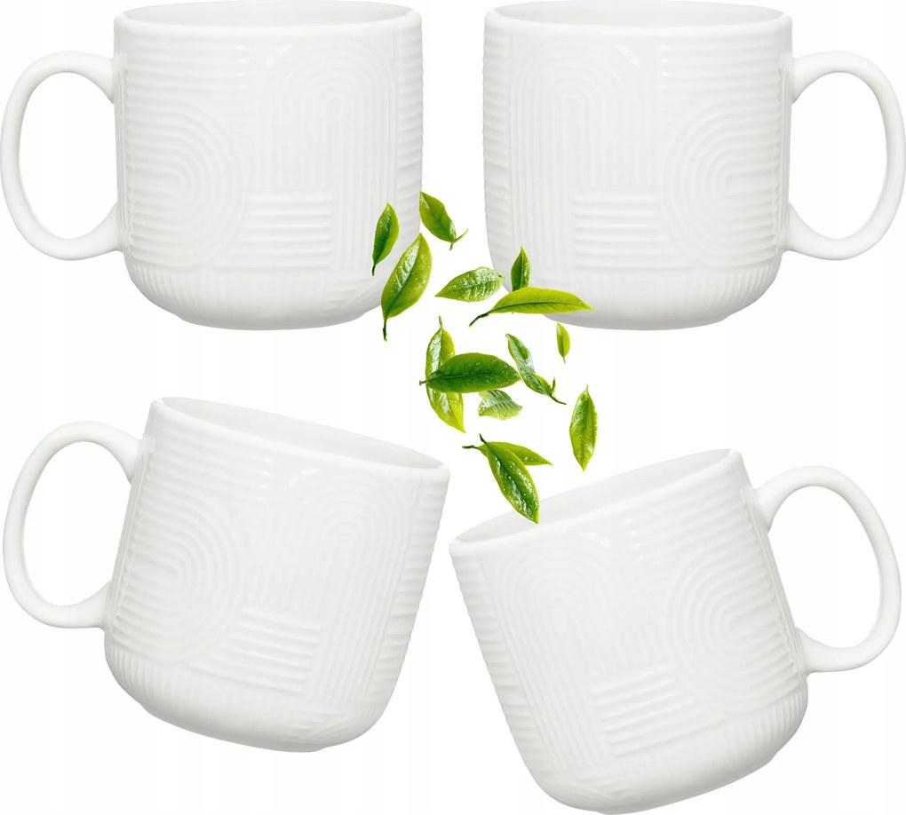 Porcelán Bögre Szett 390ML Fehér Ambition Irodai Kávé