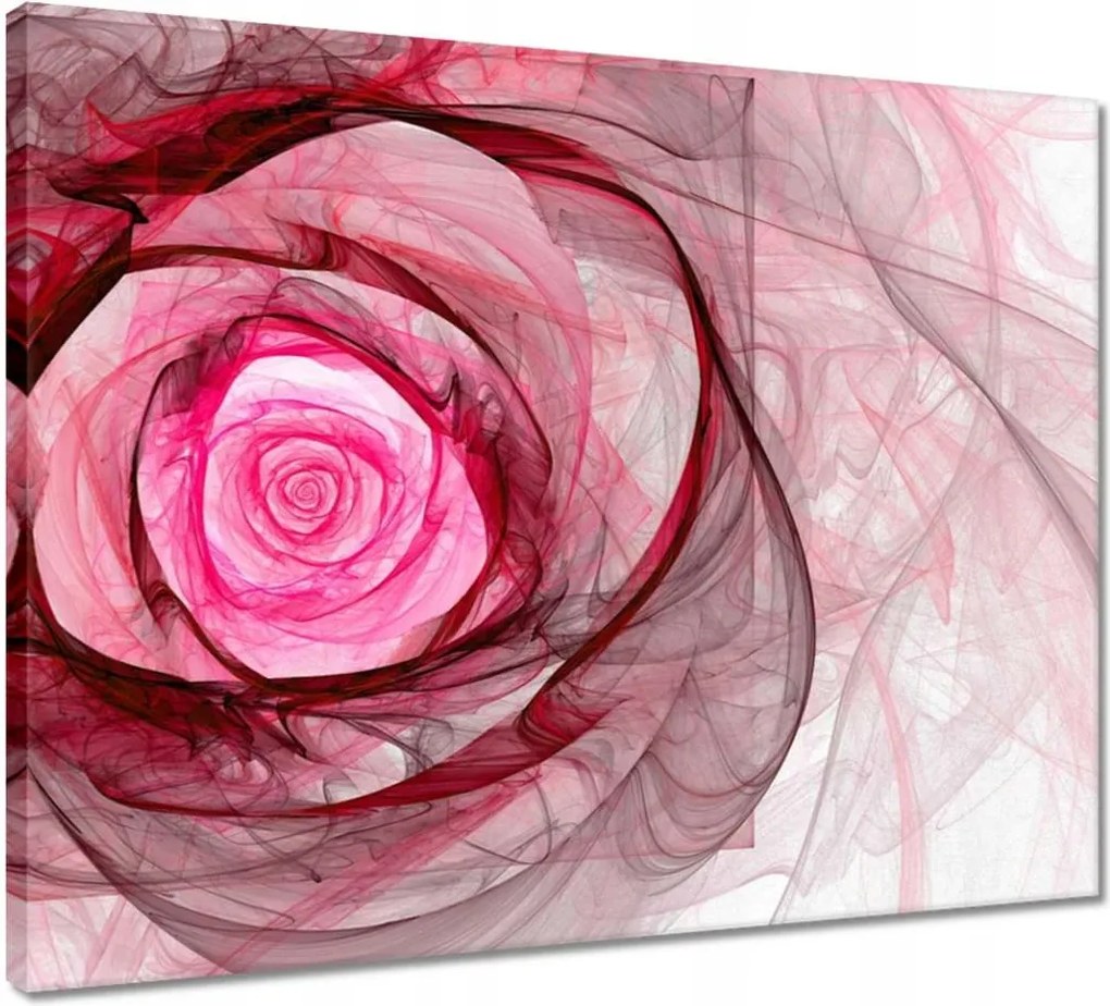 Vászonkép 50x40 Rózsaszín fraktál rózsa
