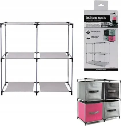 4 polcos rendszerező 35x70x70 cm Könnyű könyvespolc