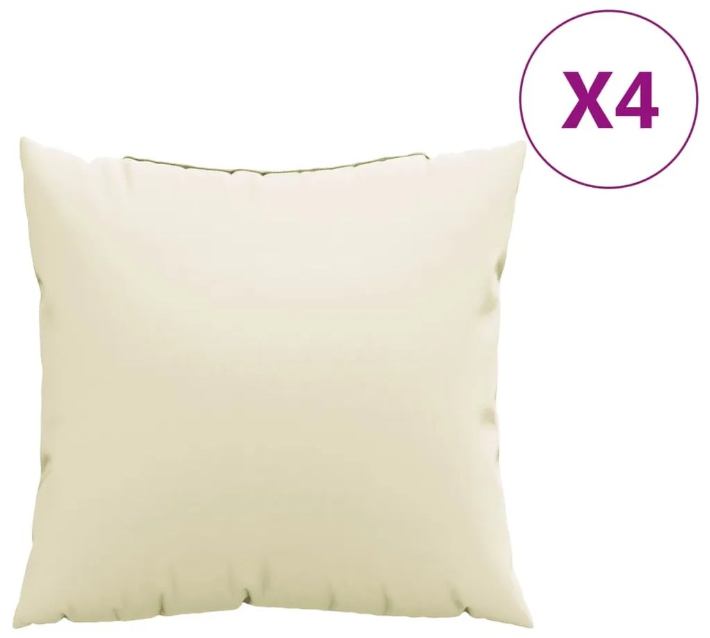 4 db krémszínű szövet kanapépárna 40 x 40 cm