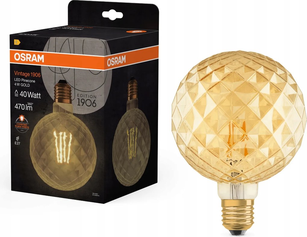 Ledvance atipikus Led izzó E27 4,5 W Vintage 1906, meleg fehér