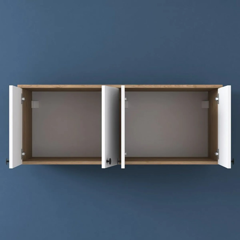 Bany Walnut and White fali szekrény