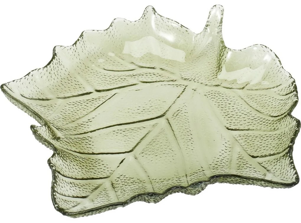 Üveg tálca List 26,3 × 25,5 × 4 cm, zöld