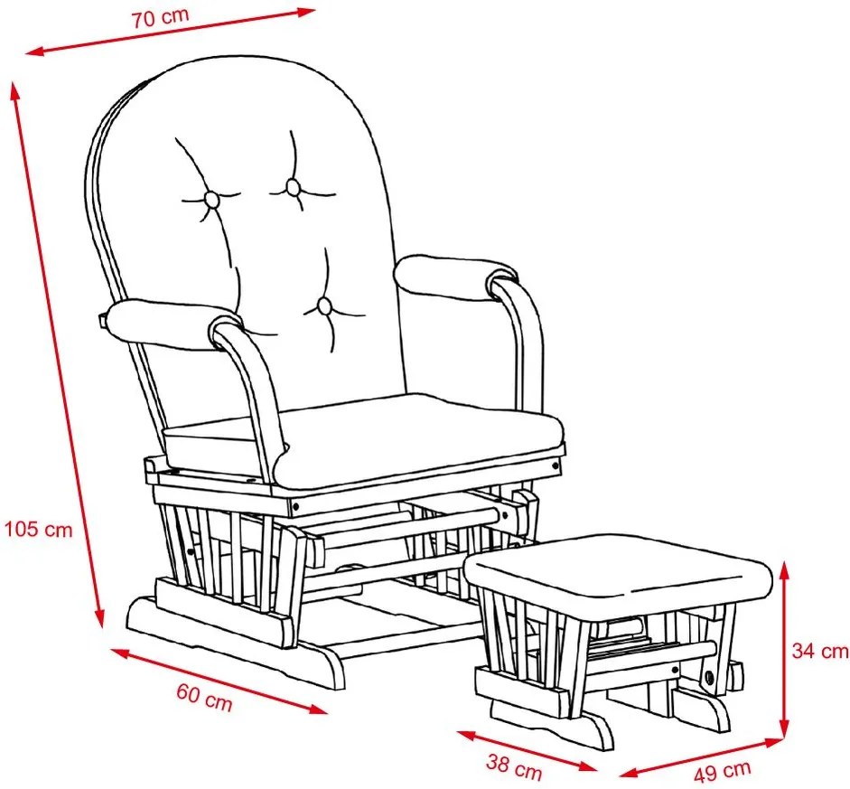 Catini TREVISO Kényelmes relax fotel taburettel, világos fa