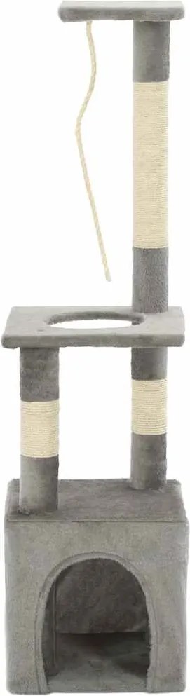 vidaXL szürke macskabútor szizál kaparófákkal 109 cm