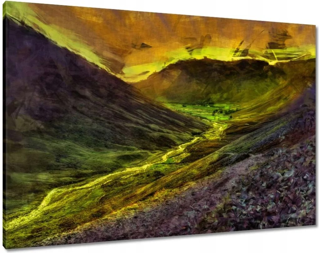 Festmények 100x70 Folyó a völgyben Tájkép