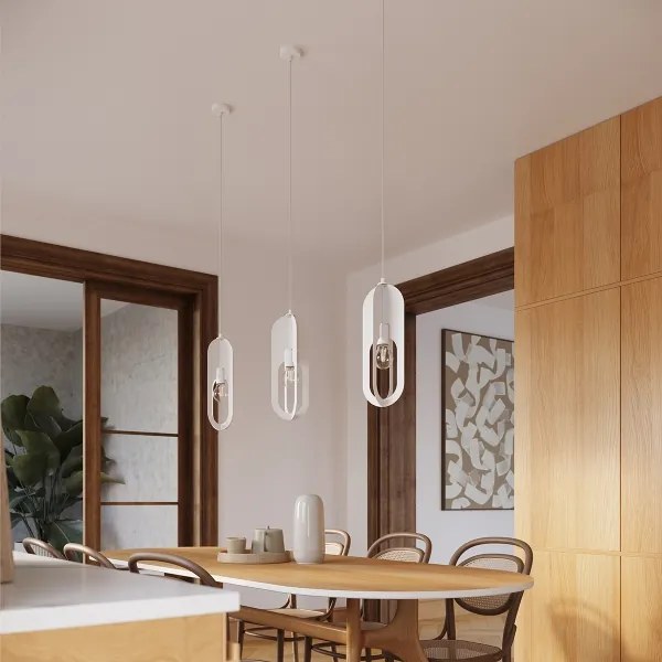 Sollux SL.1360 - Csillár zsinóron NICUS 1xE27/15W/230V fehér