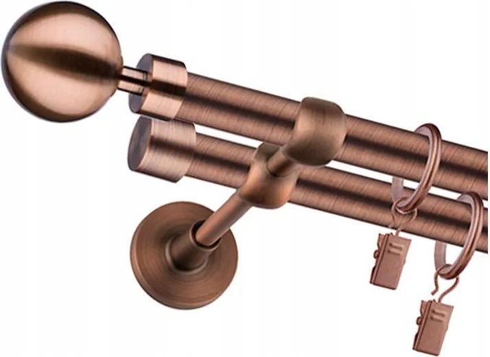 Dupla Függönykarnis Réz 19mm 100cm Különböző Minták