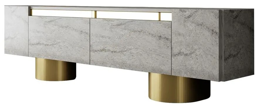 TV szekrény Bohem - Travertine, Gold