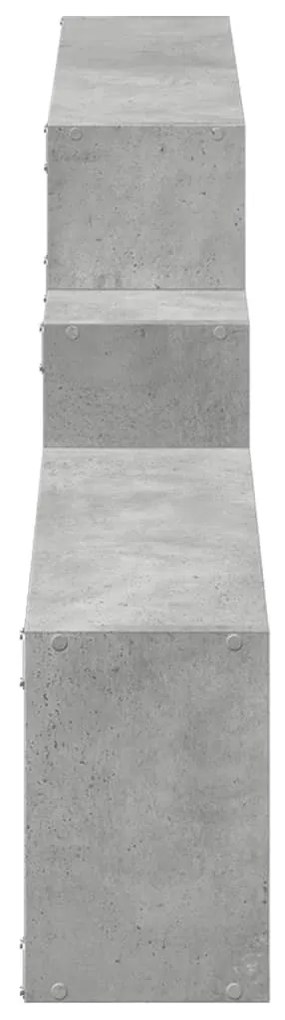 betonszürke szerelt fa faliszekrény 158 x 18 x 53 cm