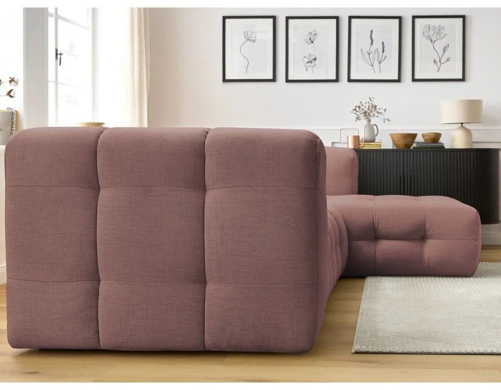 Világos rózsaszín sarokkanapé (jobb oldali) Cloud – Bobochic Paris