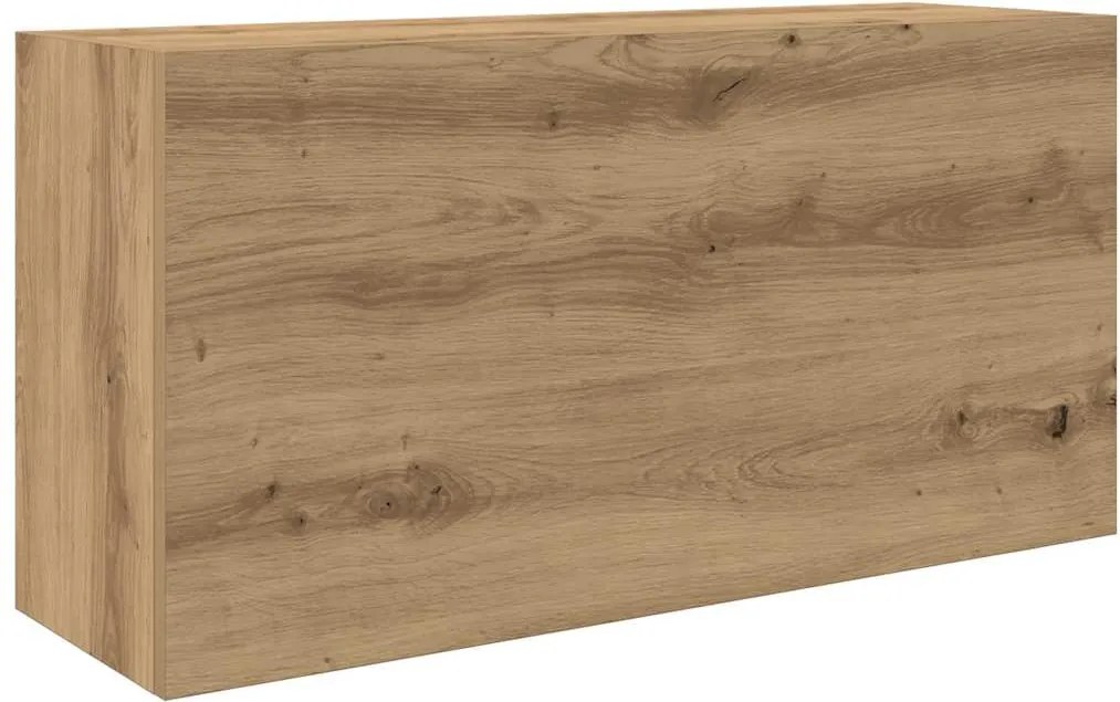 vidaXL kézműves tölgy szerelt fa fali fürdőszobaszekrény 80x25x40 cm