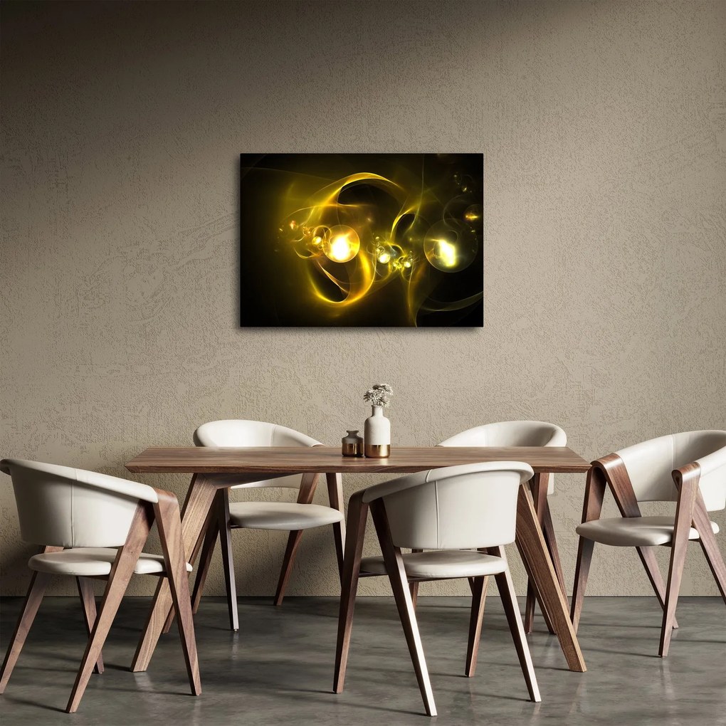 Absztrakt kép sárga gömbök (70x50 cm)