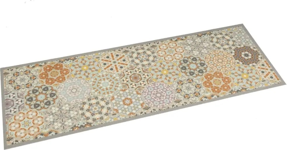 vidaXL mosható hatszögletű pasztell bársony konyhaszőnyeg 60x180 cm