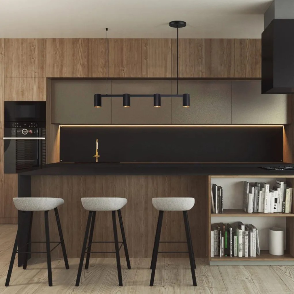 POLUX 326171 MARIBEL Modern Függesztett Lámpa Fekete, Arany GU10 IP20