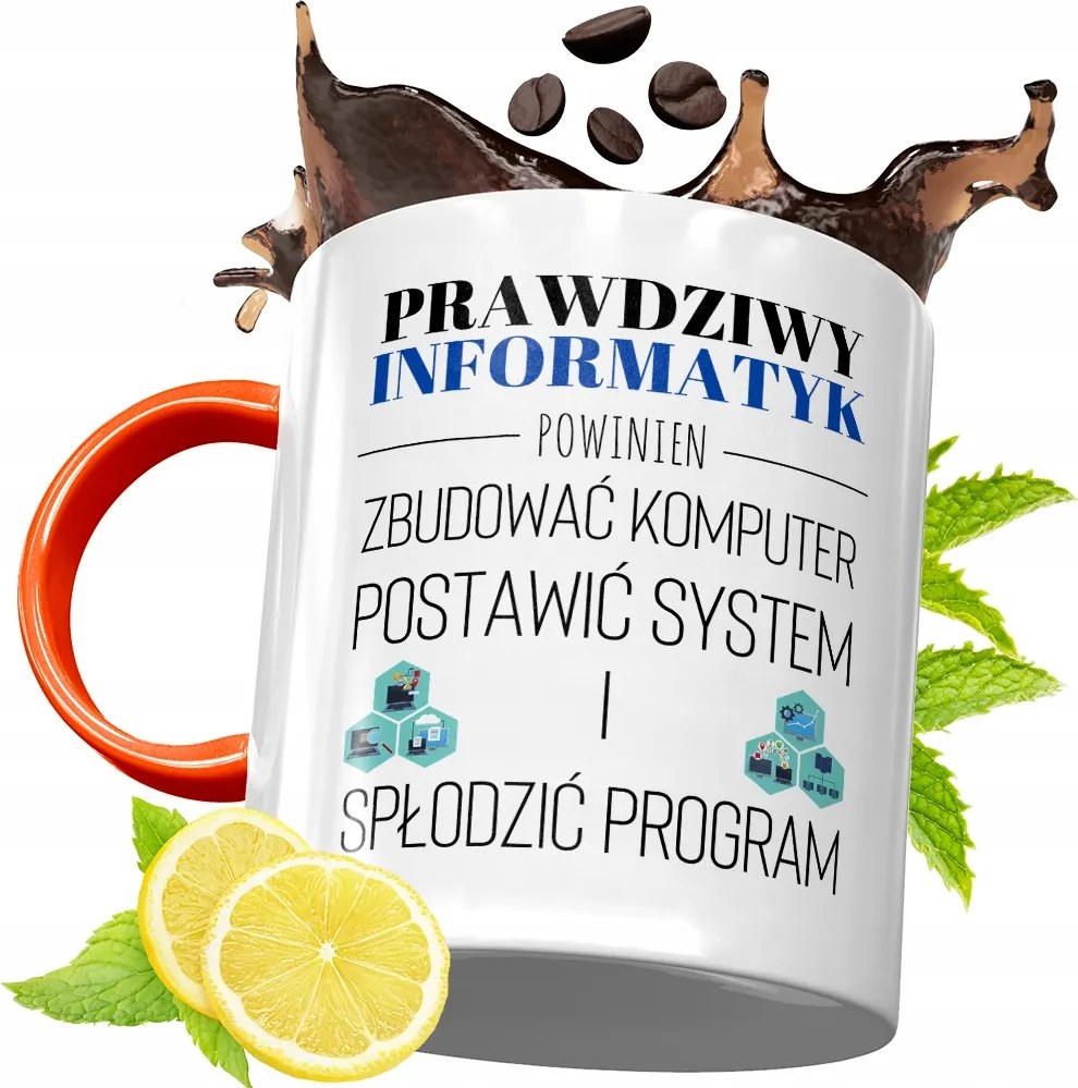 Narancssárga Bögre Informatikus Fejlesztőknek, fényképes nyomtatással