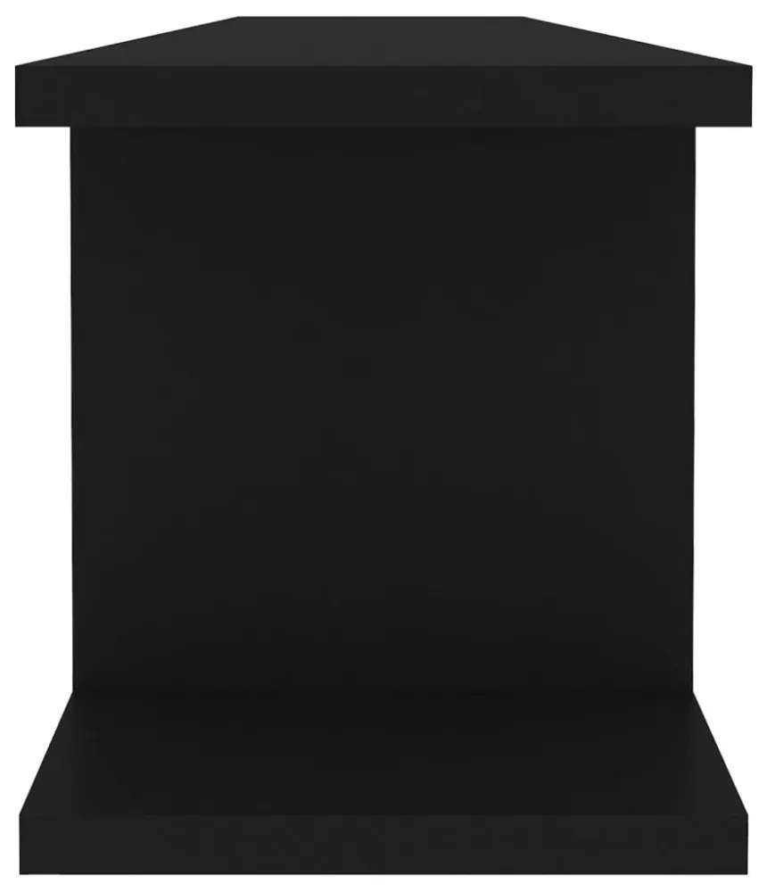 2 db fekete forgácslap fali polc 90 x 18 x 20 cm