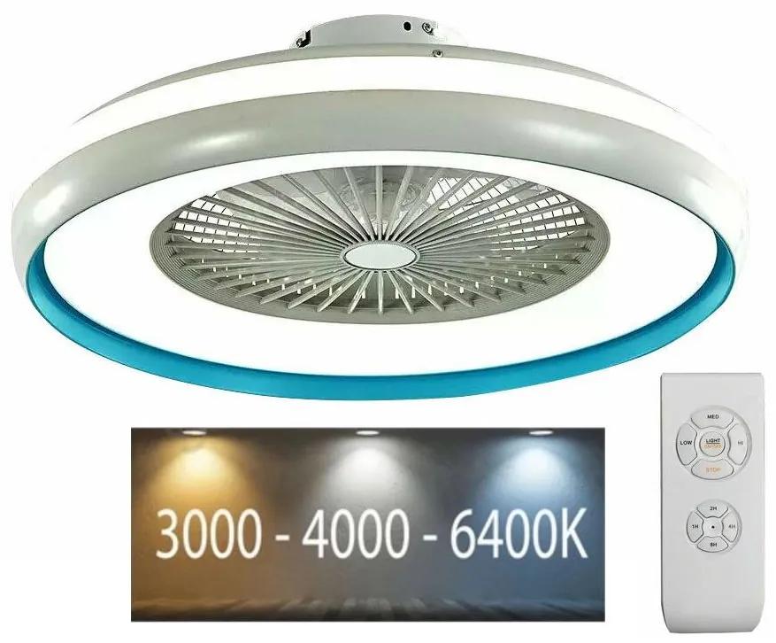 V-Tac LED Mennyezeti lámpa ventilátorral LED/45W/230V 3000/4000/6500 kék VT0417