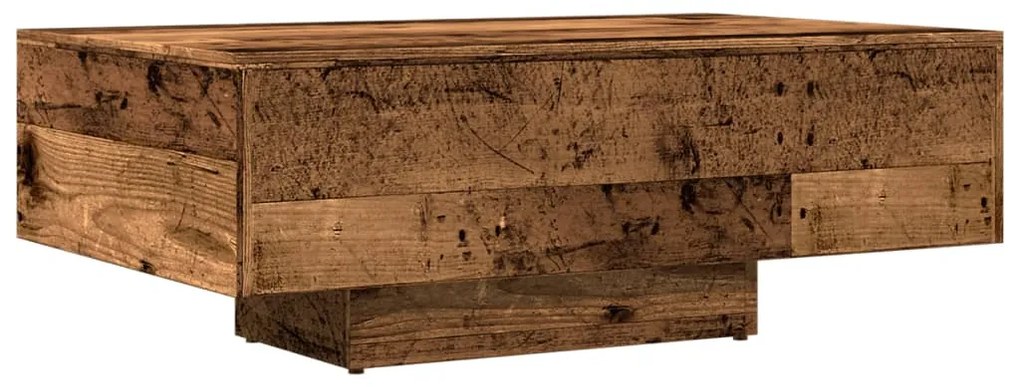 antik fa színű szerelt fa dohányzóasztal 85 x 55 x 31 cm
