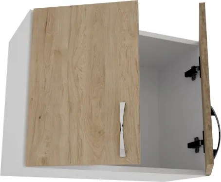 Benita 2 ajtós Felső konyhaszekrény Természetes fa-Fehér 60x30x45 cm
