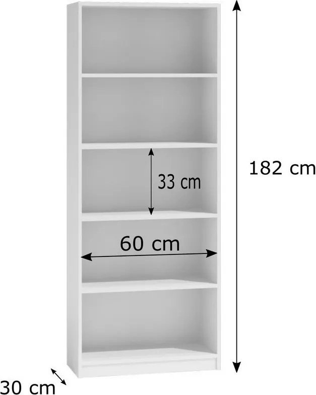 R60 polcos szekrény, fehér