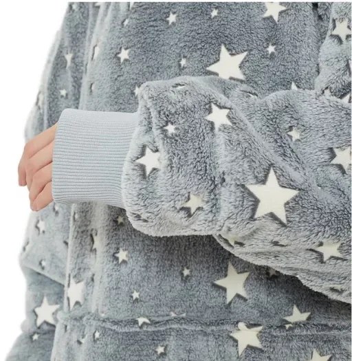 Zaparkorun Sötétben világító takaró ujjal és kapucnival - Rózsaszín