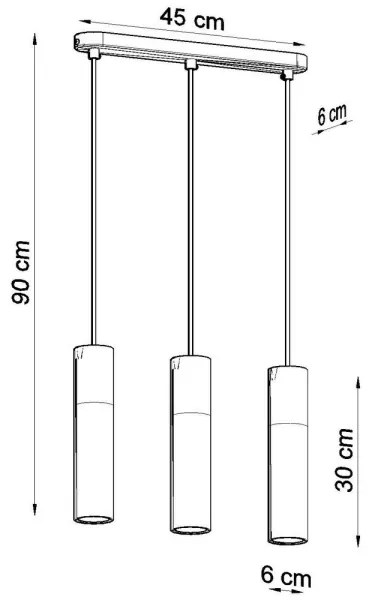 Sollux SL.0634 - Csillár zsinóron PABLO 3xGU10/40W/230V fekete
