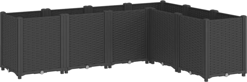 vidaXL fekete polipropilén kerti ültetőláda 160 x 120 x 53 cm