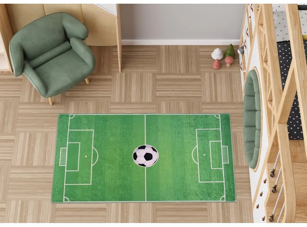 Zöld mosható gyerek játszószőnyeg 160x230 cm Soccer Time – Vitaus