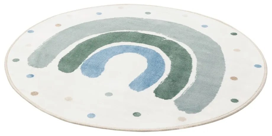 Zöld-elefántcsont színű gyerek szőnyeg ø100 cm Joyful Mint – FD