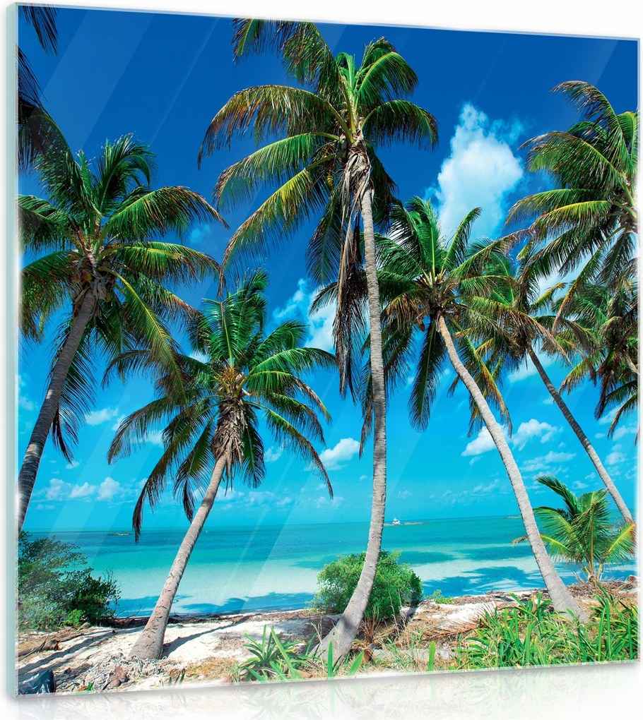 Vászonkép Üveg Konyha Tengerpart 30x30