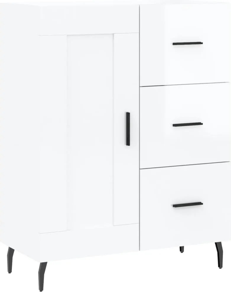 vidaXL magasfényű fehér szerelt fa tálalószekrény 69,5 x 34 x 90 cm