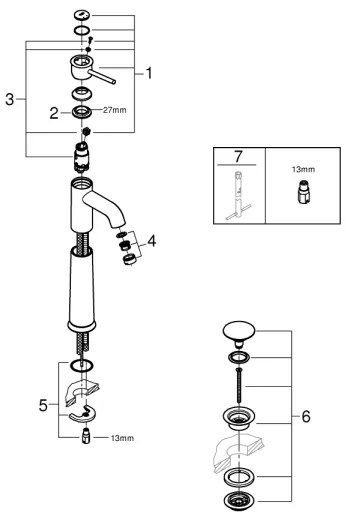 GROHE 23784000 - START CLASSIC mosdócsaptelep, 357 mm, fényes króm