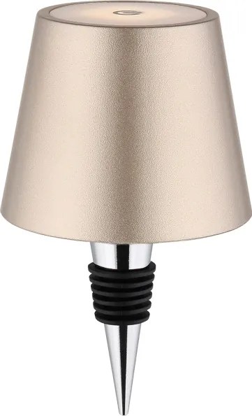 Globo 58488CH-LED VANNIE érintéses, dimmelhető, újratölthető kültéri asztali lámpa, 3W/5V, IP54, 1800mAh, sárgaréz