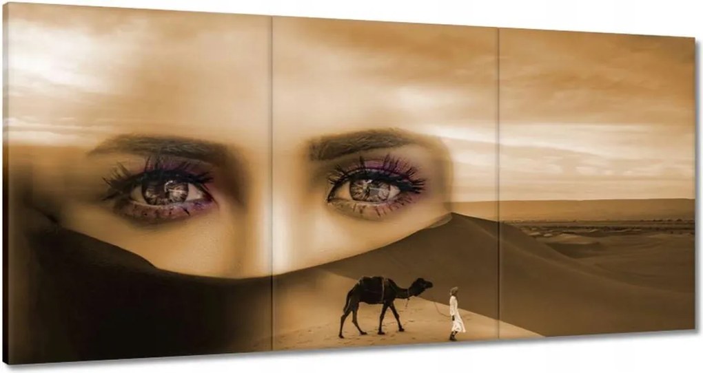 Képek 180x90 Sivatag Szemek Csaj Szépia