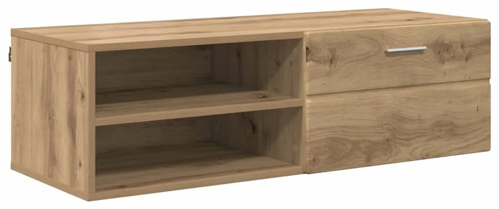 TV szekrény fiókkal kézműves tölgy 100.5 x 39 x 30 cm Faanyag