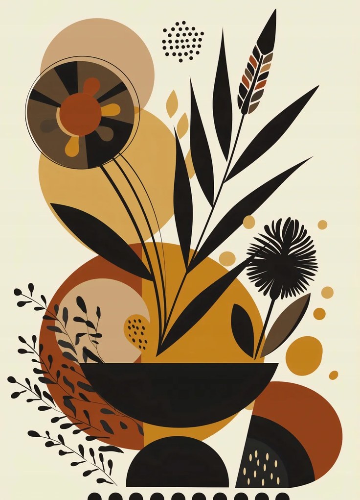 Poszter 20,5x28,4cm Geometrikus kertek