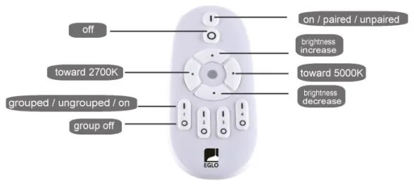 Eglo 75565 - LED Dimmelhető panel BOTAZZO LED/25W/230V 2700-5000K + távirányító