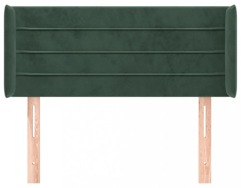 sötétzöld bársony fejtámla 83x16x78/88 cm