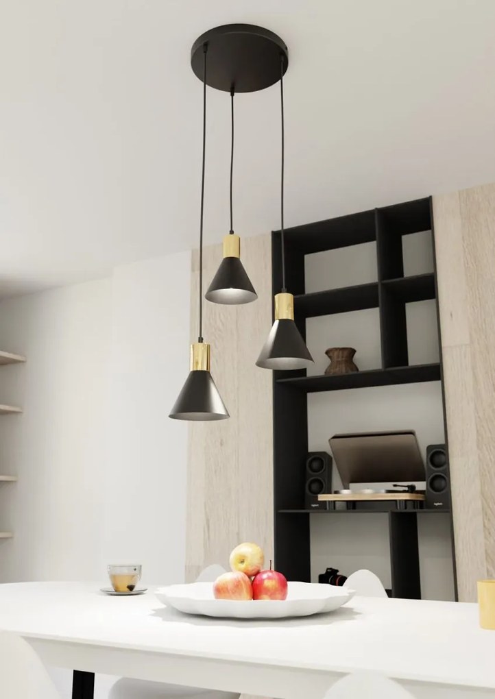 Emibig modern függeszték rosa fekete arany emi1388/3prem