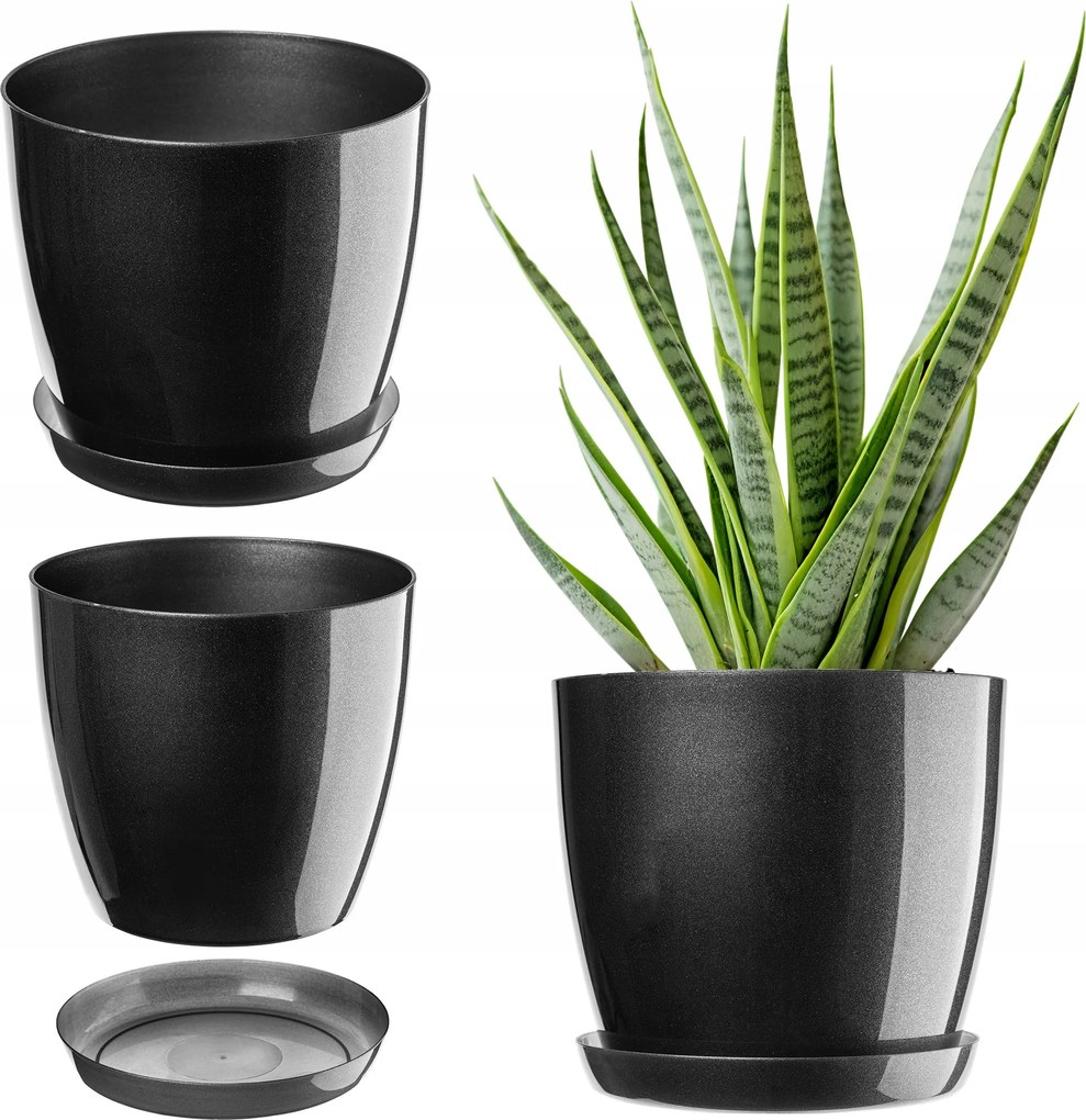 Virágtartó Állvány Műanyag Fedő Virágtartó 18cm Grafit Kadax