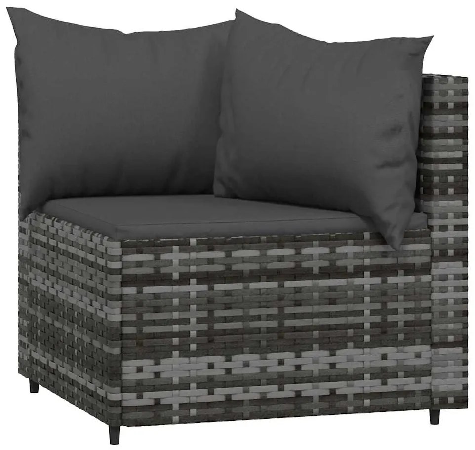 3 részes szürke polyrattan kerti ülőgarnitúra párnákkal