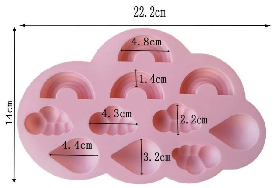 Felhő alakú forma, szilikon