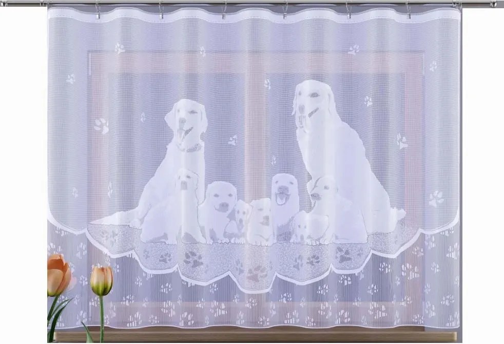 Mg Kutyafüggöny E309/160 Fehér 300X180 kész Bt pol