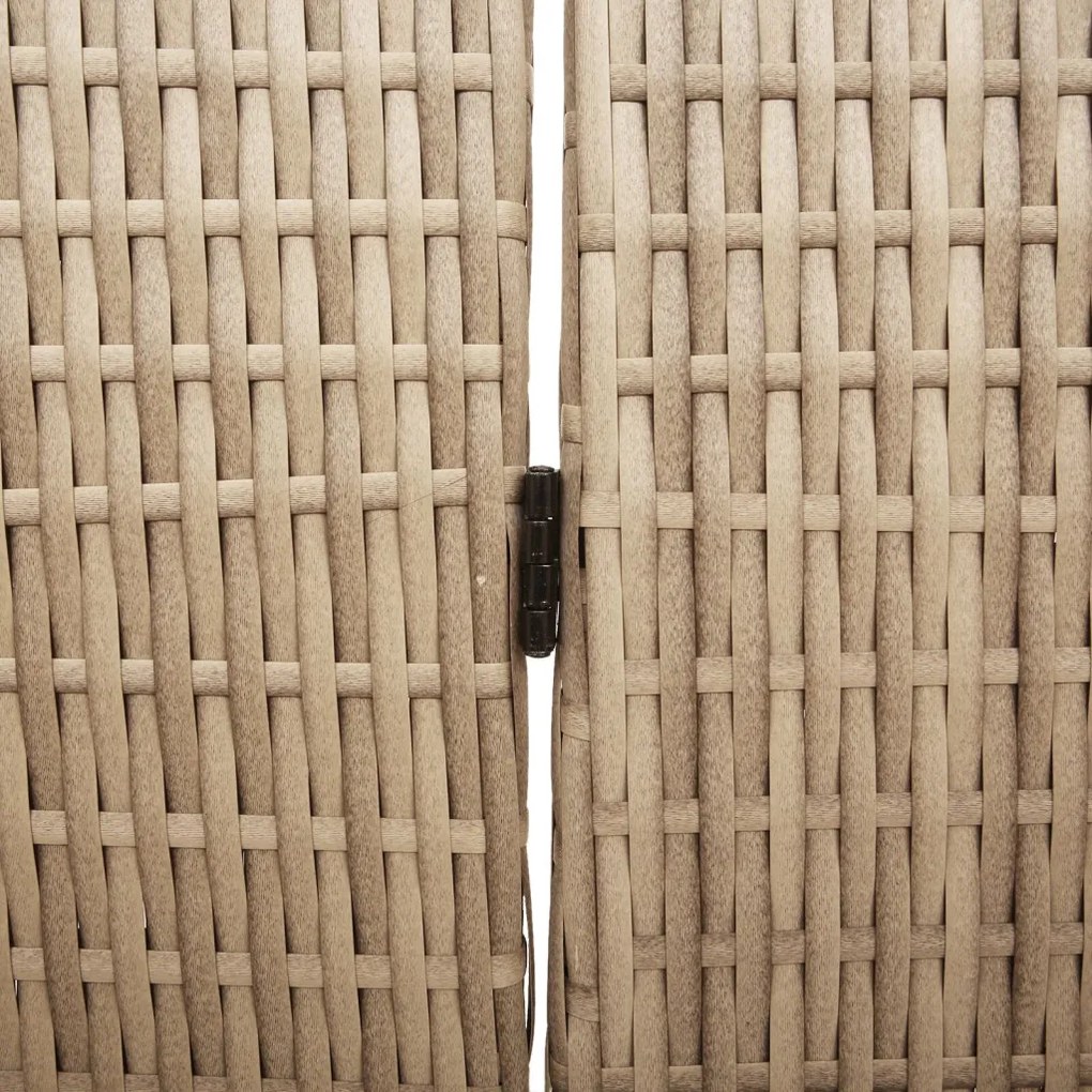 3 paneles válaszfal, hajtogatható, bézs, 146x200 cm, poli rattan